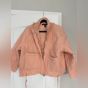 Forever 21 Peach Quilted Puffer- Removable Hood